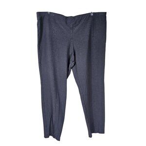 Eileen Fisher‎ Grey Pull On Pants 1X Stretch Straight Ankle Office Minimalist